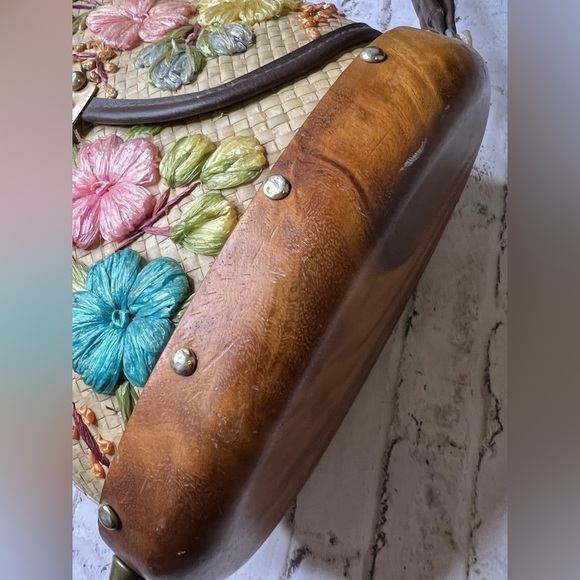 Vintage Hawaiian Monkey Pod Rafia Purse 50’s 60’s - Picture 9 of 12